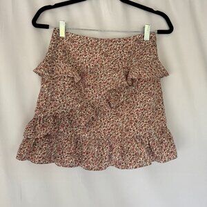 Pink Lily Caitlin Covington pink floral ruffle skirt lines new size Small - 0417